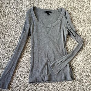 Gray Long Sleeve Top